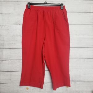 Bonworth Cropped / Capri‎ Red Pull On Pants Women's Sz Large